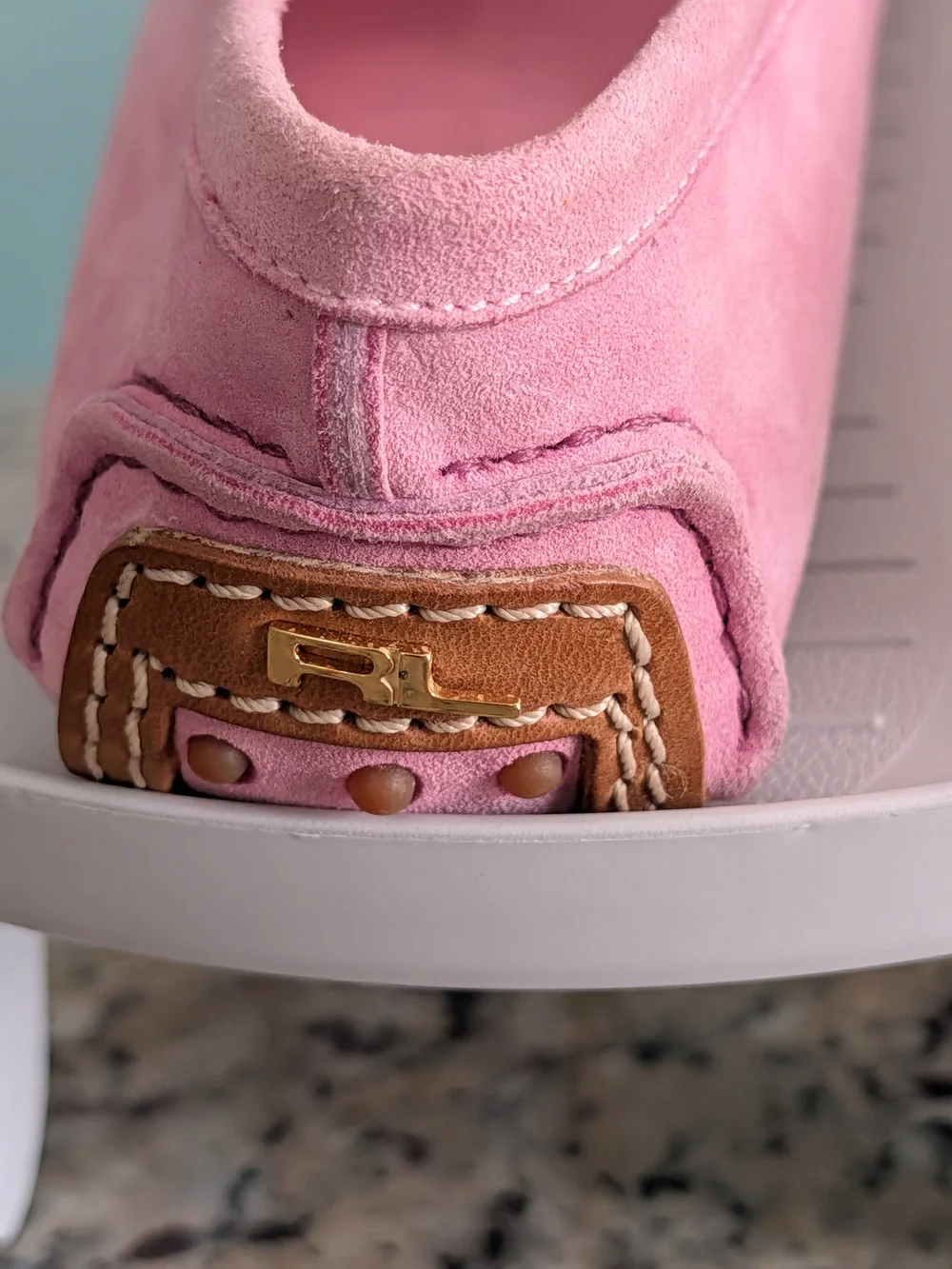Ralph Lauren Pink Suede Driving Shoes/Mocassins Sz 5.5
